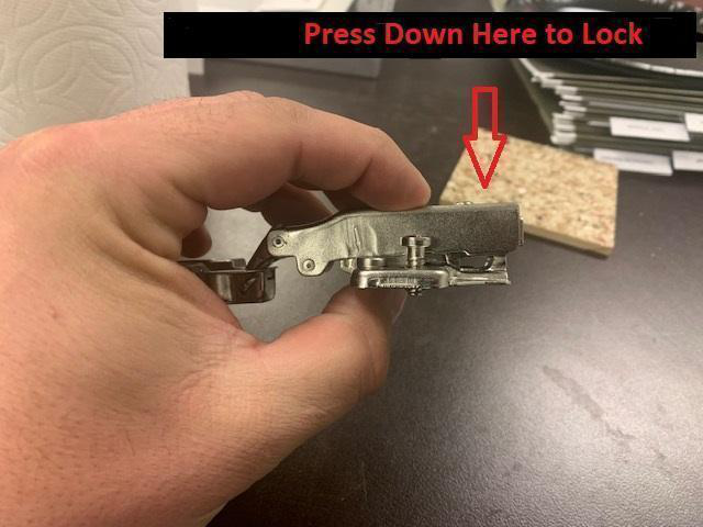 Hinge locking mechanism detail