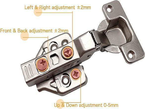 Hinge adjustment screws with labels